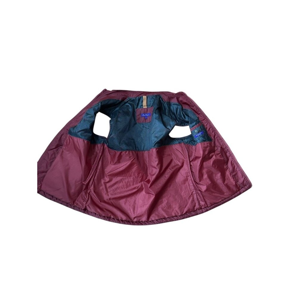 Alan Flusser Mens Quilted Full Zip Vest English Style Maroon Corduroy Trim Sz XL - Picture 6 of 9